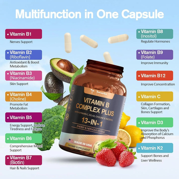 Complejo Vitamina B Totaria Bienestar Diario 120 Cápsulas - Imagen 5