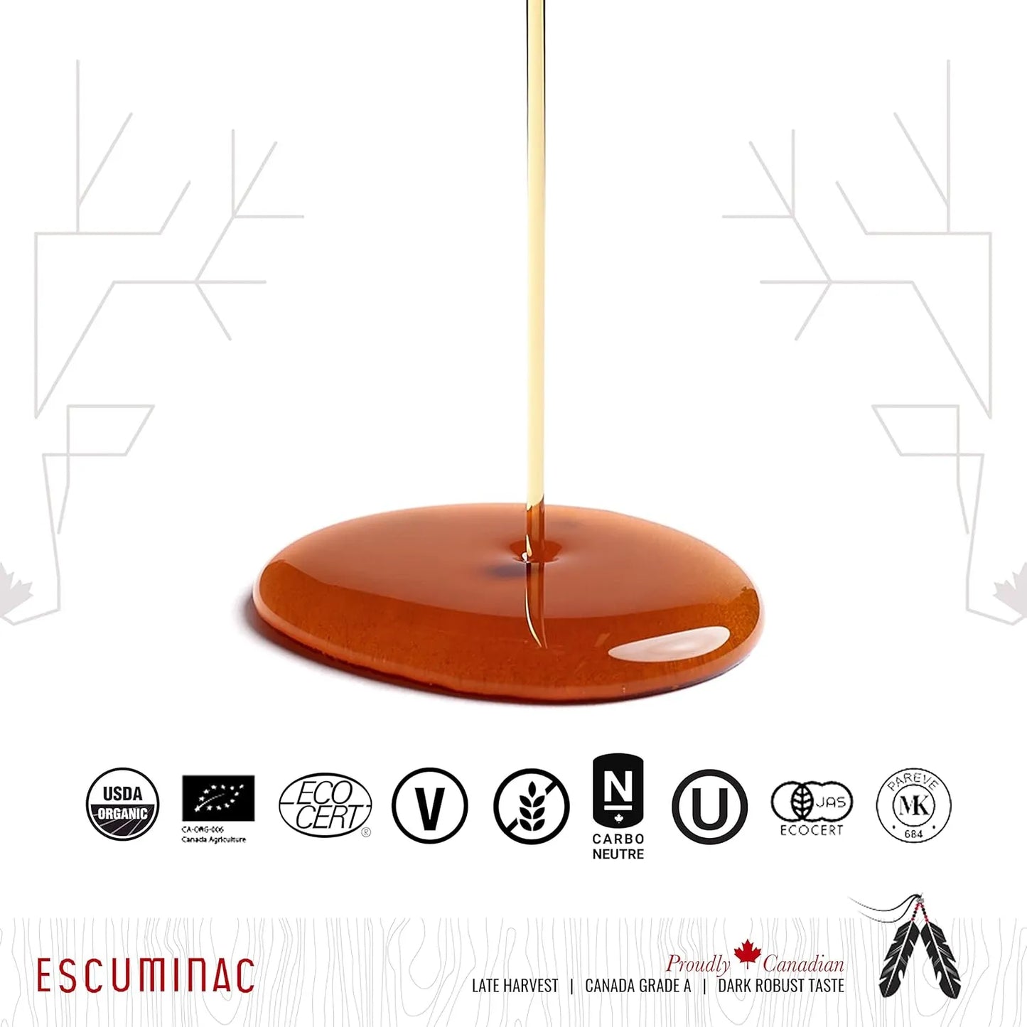 Jarabe De Arce Orgánico Puro Canadiense Grado A Escuminac Ideal Para Panqueques Y Postres