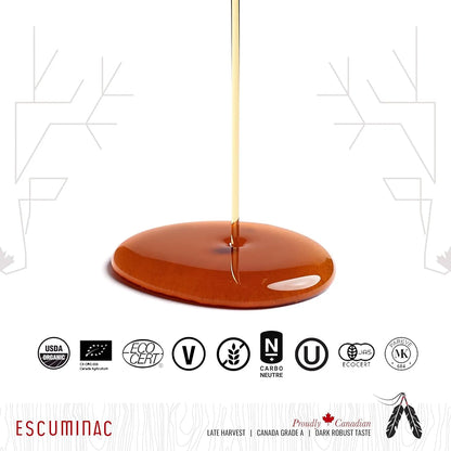 Jarabe De Arce Orgánico Puro Canadiense Grado A Escuminac Ideal Para Panqueques Y Postres