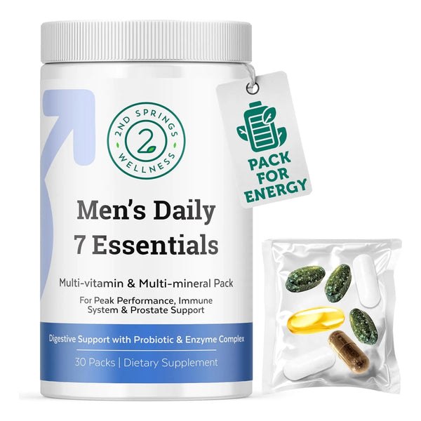 Paquete De 7 Vitaminas Y Minerales Esenciales Para Hombres Energia Y Vitalidad