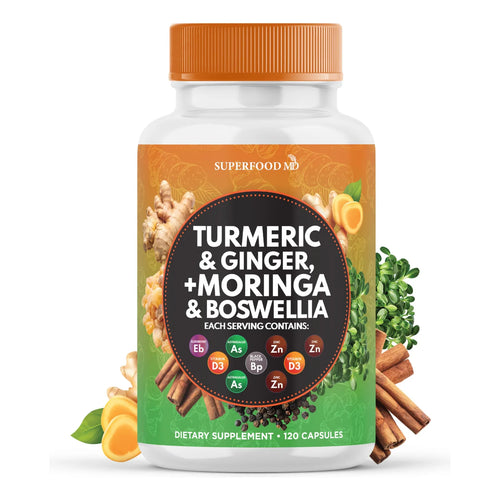 Suplemento De Curcumina Moringa Y Jengibre 30000 Mg Soporte Articular Y Energía