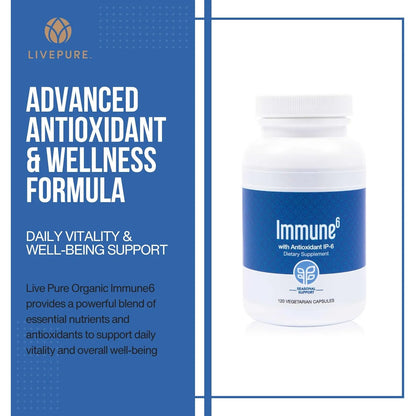 Capsulas Pure Immune6 120 Unidades Suplemento Inmunologico Vitamina C D3 IP6 Selenio