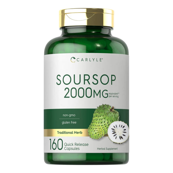 Cápsulas De Hojas De Guanábana 2000 Mg 160 Unidades Suplemento Natural