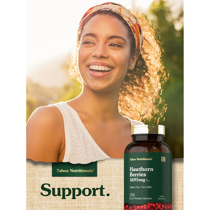 Capsulas Bayas De Espino 1695 Mg 250 Unidades Extracto Natural Tahoe Nutritionals