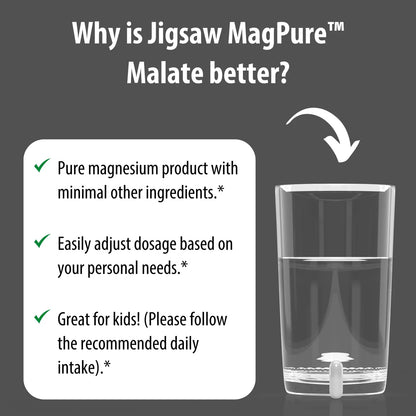 Capsulas De Magnesio Malato Premium 120 Unidades Jigsaw MagPure Energia Y Relajacion