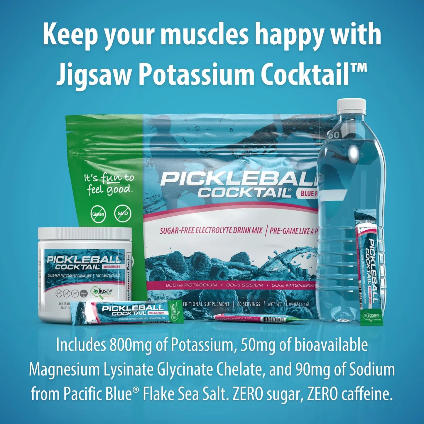 Cóctel De Potasio Sabor Frambuesa Azul Jigsaw Health 60 Porciones Bebida Electrolitos