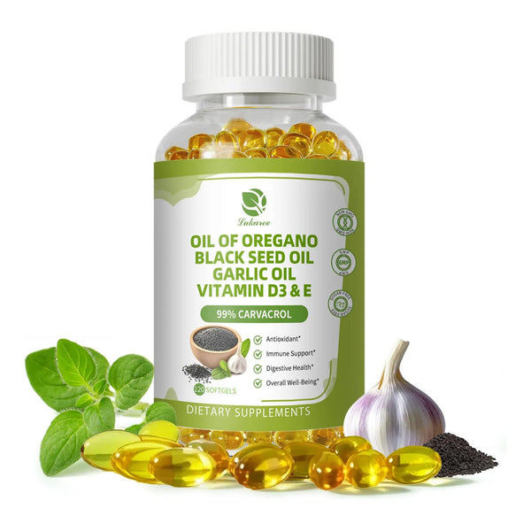 Capsulas De Aceite De Oregano Organico Con Semilla Negra Y Ajo Refuerzo Inmunologico Y Digestivo 120 Capsulas