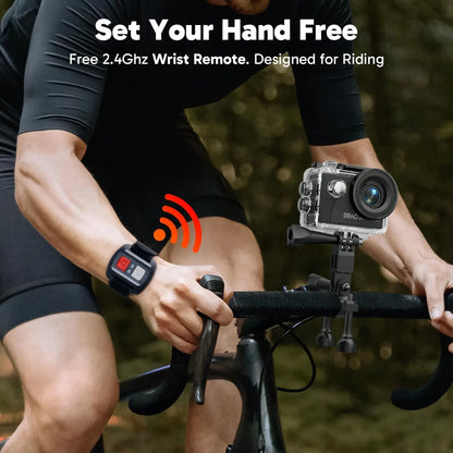 Cámara De Acción 4K Dragon Touch 20MP Impermeable Con Wifi Y Control Remoto