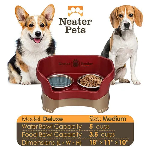 Neater Feeder Deluxe Medium Dog Cranberry Comedero Antiderrames Para Perros