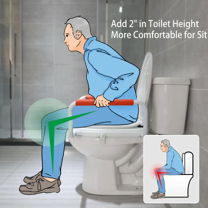 Elevador De Asiento Para Inodoro Con Asas Acolchadas 2 Pulgadas De Altura Seguro Y Comodo