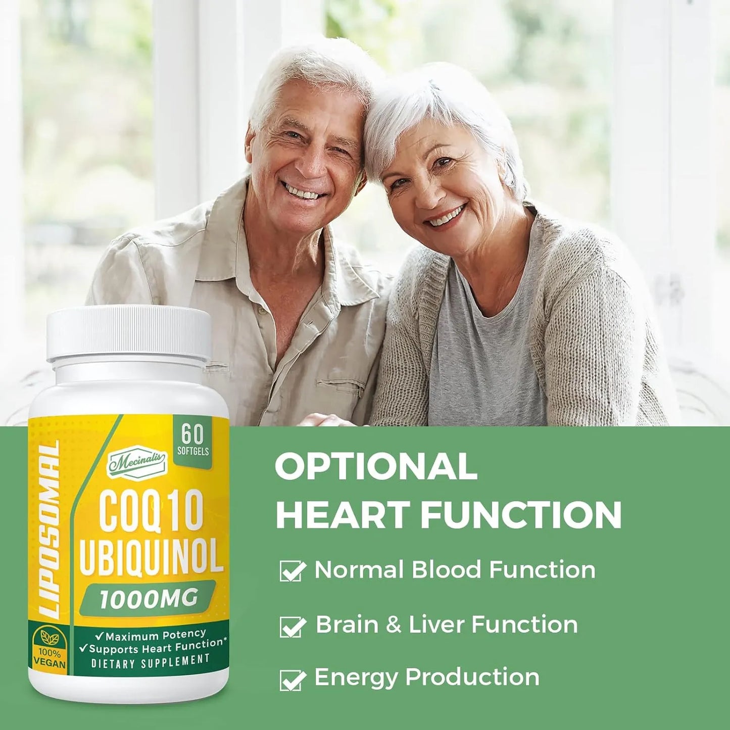 Capsulas Blandas Liposomales Coq10 1000 Mg Alta Absorcion Ubiquinol Vegano
