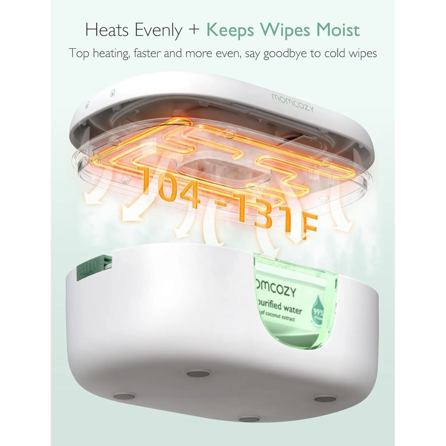 Calentador De Toallitas Bebé Momcozy Dispensador Gran Capacidad 4 Temperaturas