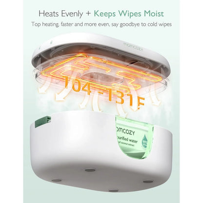 Calentador De Toallitas Bebé Momcozy Dispensador Gran Capacidad 4 Temperaturas