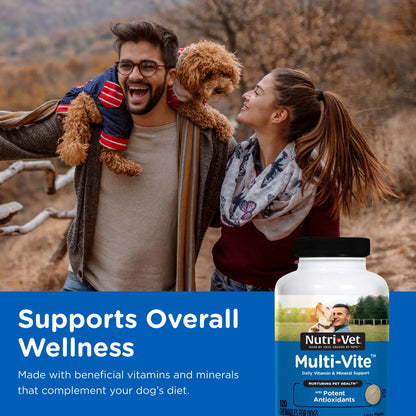Masticables Multi Vitaminicos NutriVet Para Perros Adultos 120 Unidades Sabor Higado