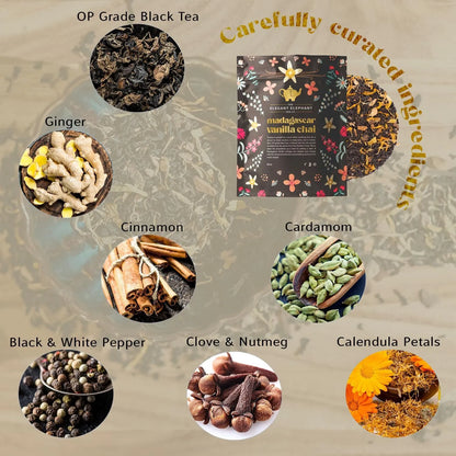 Té Negro Hoja Suelta Con Canela Jengibre Clavo Pimienta Aromático 8 Onzas