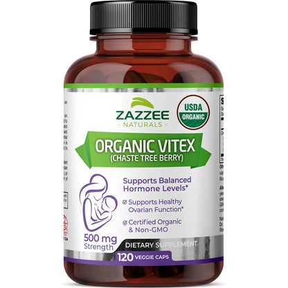 Vitex Organico 500 Mg 120 Capsulas Extracto 4x Estandarizado Fertilidad Hormonal