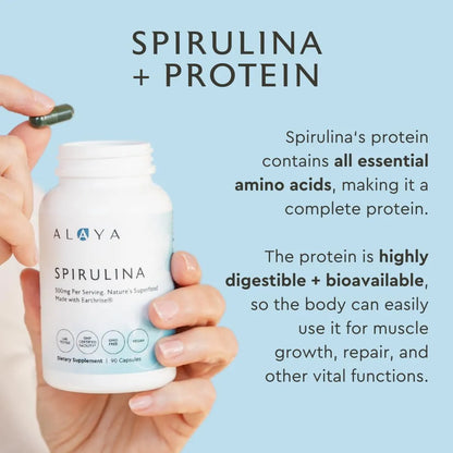 Capsulas De Espirulina Pura 500 Mg 90 Unidades Energia Natural Vegano Sin Omg