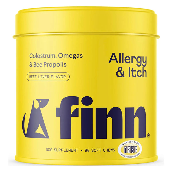 Finn Alergia Y Picazón Para Perros 90 Masticables Suaves Con Probióticos Alivio Natural