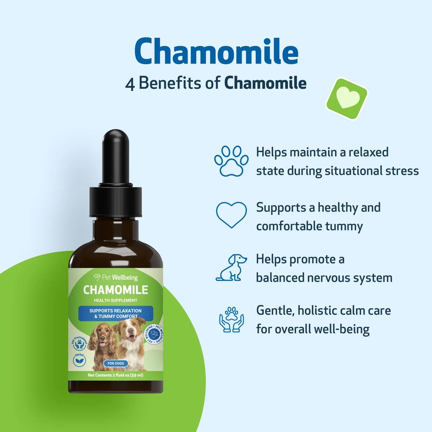 Manzanilla Para Perros Orgánica Digestión Saludable Tranquilidad Suplemento Veterinario