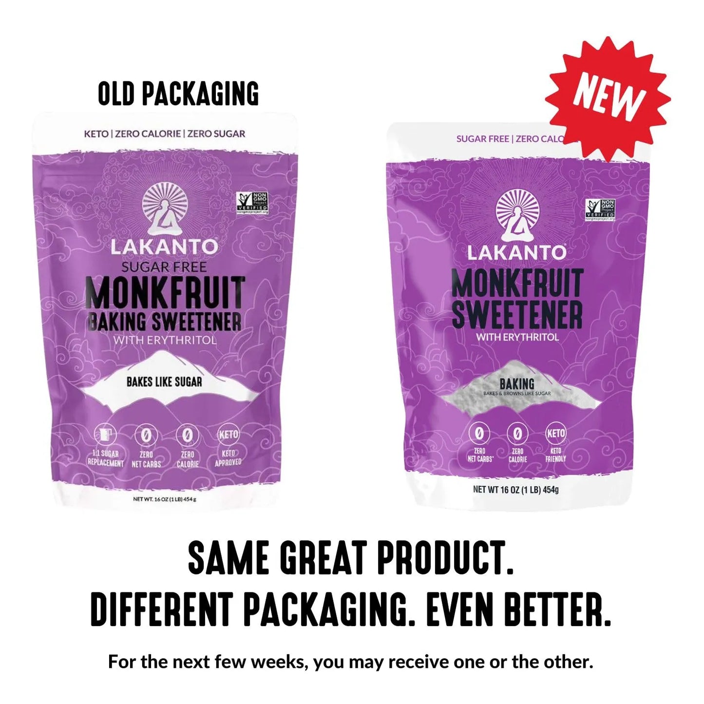Edulcorante De Fruta Del Monje Lakanto 1 Lb Endulza Sin Azucar Keto Y Natural