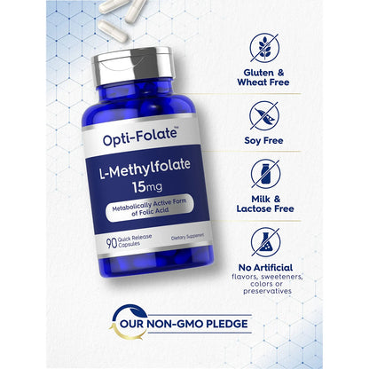 L Metilfolato 15 Mg 90 Cápsulas Potencia Máxima Forma Activa 5 MTHF
