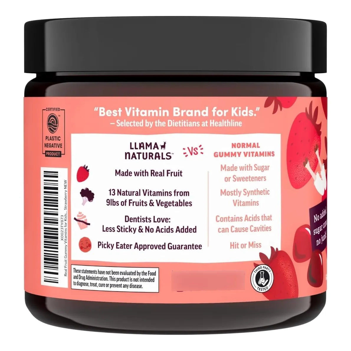 Llama Naturals Gomitas Multivitamínicas Para Niños Veganas Con Fruta Real
