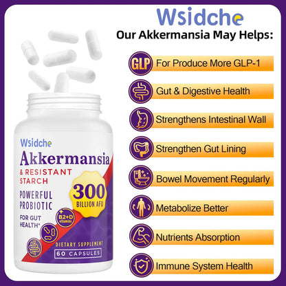 Probiotic 300 Mil Millones AFU Akkermansia Muciniphila Para Digestión Y GLP-1