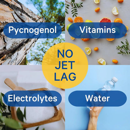 Tabletas Efervescentes Anti Jet Lag Multivitamínico Sabor Bayas Con Pycnogenol