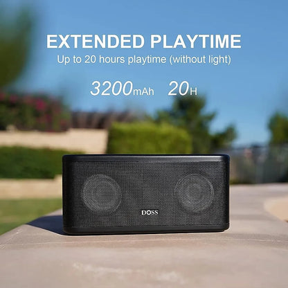 DOSS SoundBox Plus Altavoz Bluetooth Portátil Sonido HD 16W Luces LED 20H Autonomía