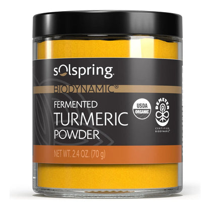 Polvo De Cúrcuma Fermentada Orgánica Biodinámica 68g Sin OMG Sin Gluten Certificado USDA