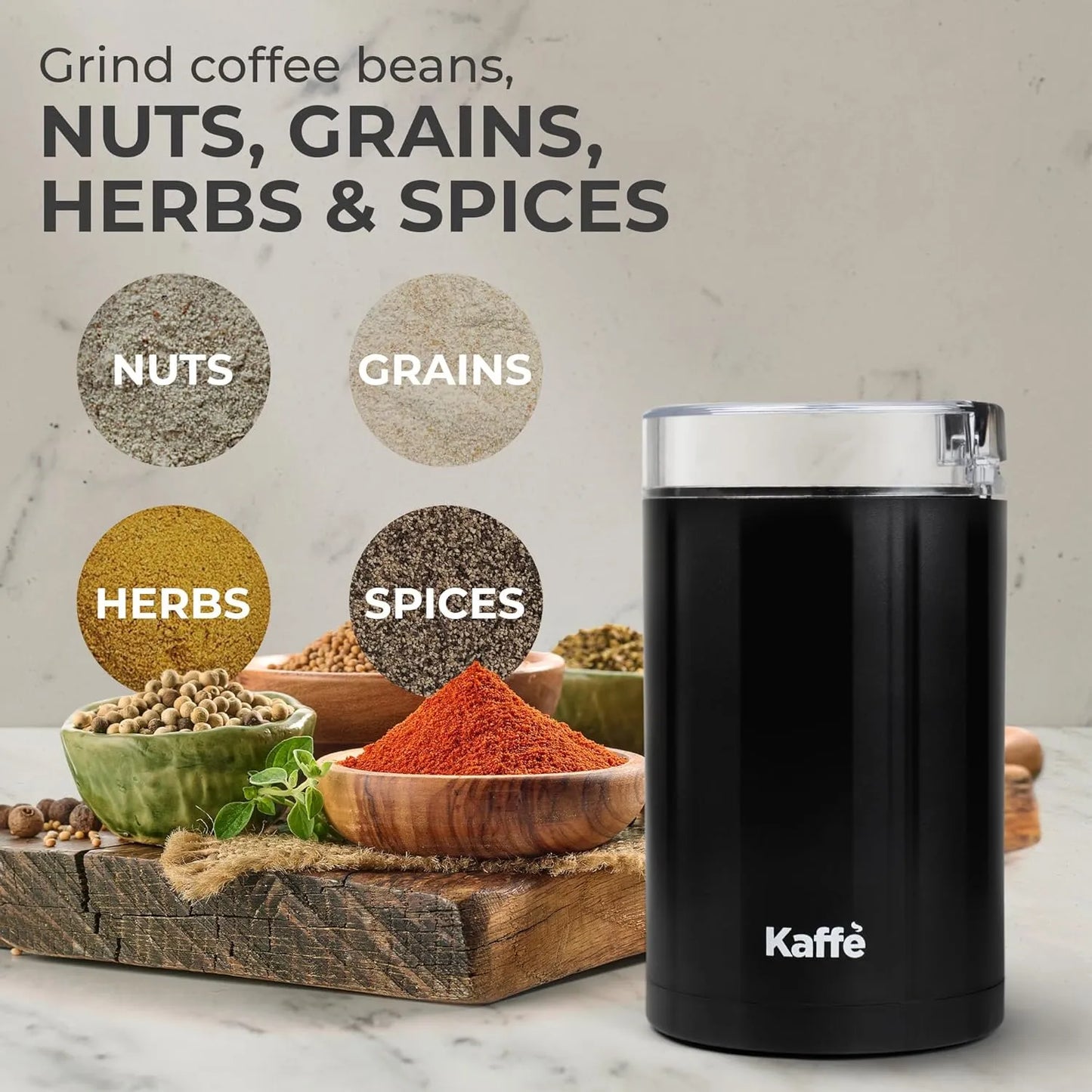 Molinillo Electrico Kaffe Capacidad 14 Tazas Muele Cafe Especias Granos Nueces