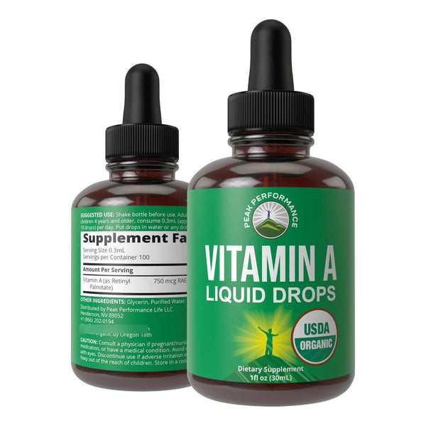 Gotas Líquidas Orgánicas Vitamina A Biodisponible Para Ojos Piel Y Huesos