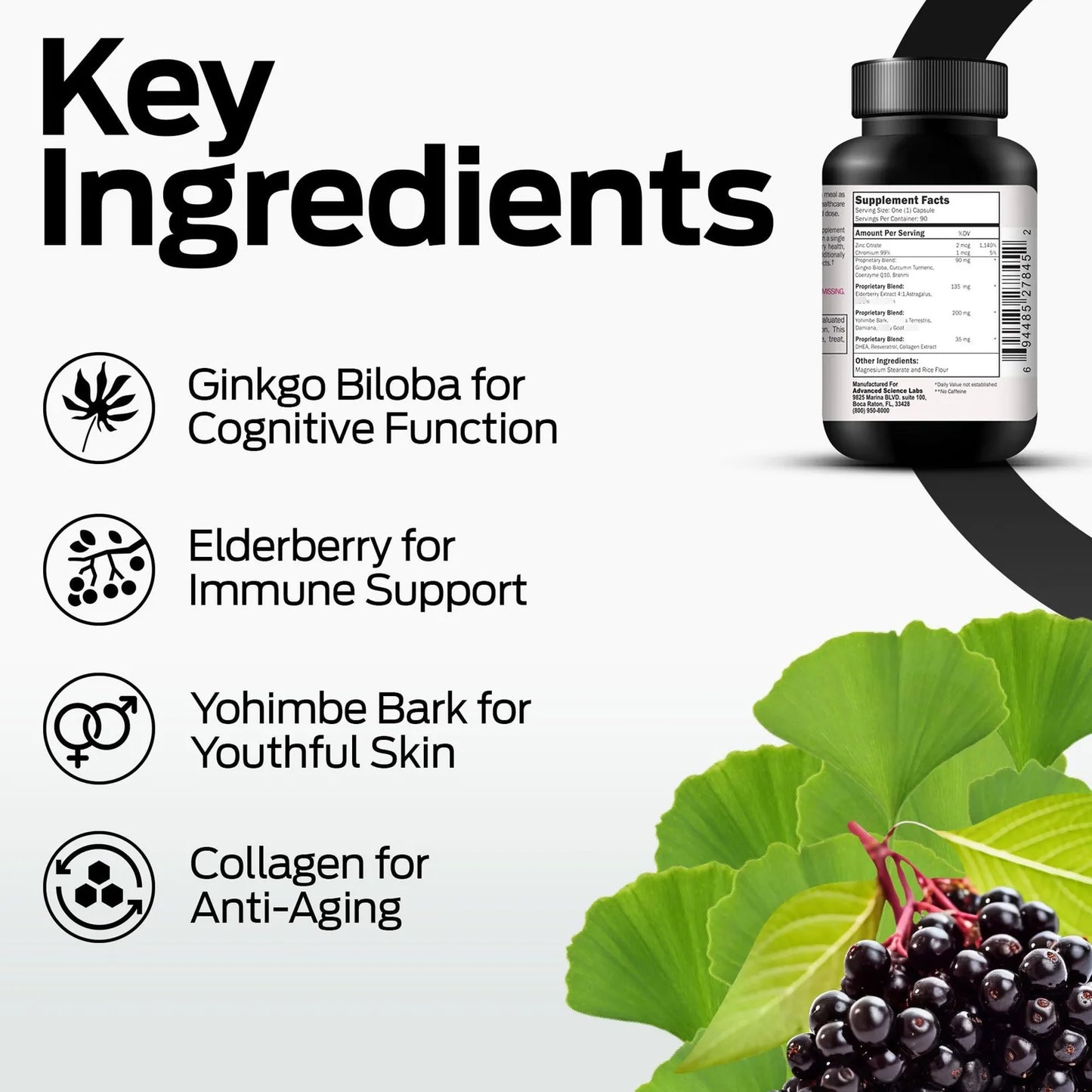 Ultra Max Natural Organic 4 En 1 Suplemento Cerebral Memoria Concentracion Y Antienvejecimiento