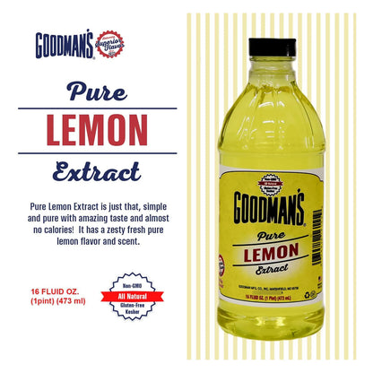 Extracto Puro De Limón Concentrado Goodmans 16 Oz Sin Gluten Y Kosher Para Cocinar