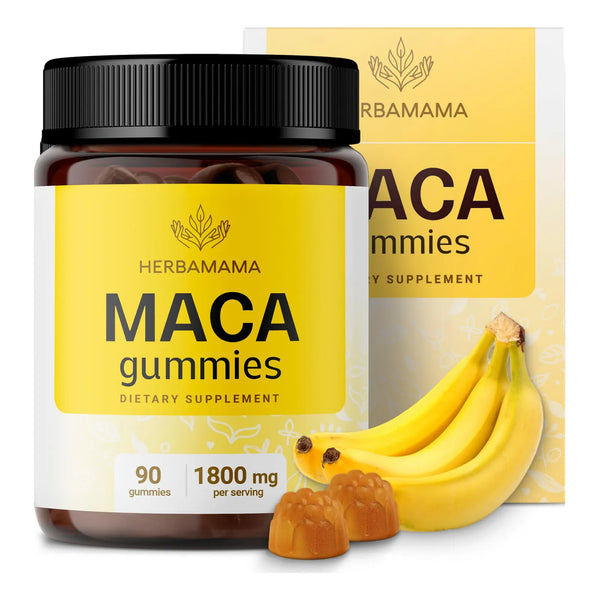 Gomitas De Raiz De Maca 1800 Mg Energia Natural Antioxidante Vegano Sabor Banana