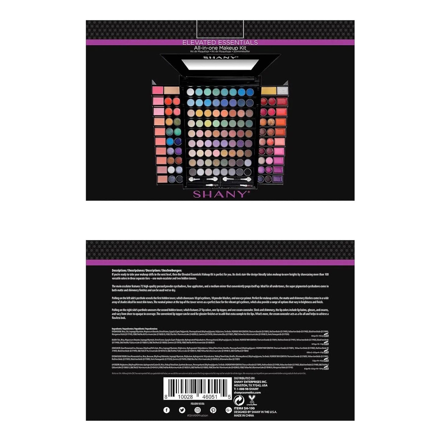 Kit De Maquillaje Completo Shany Con 72 Sombras 28 Labiales Y Mas