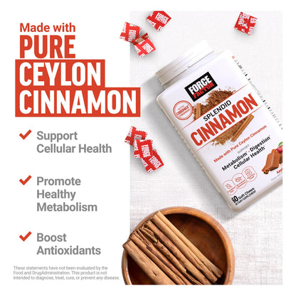 Canela De Ceilán Con Cromo Chromax Para Metabolismo Y Antioxidantes 60 Masticables