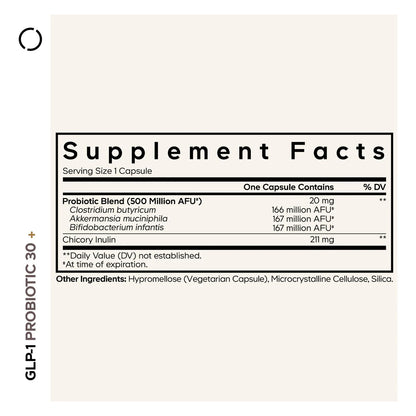 GLP 1 Probiotic Probióticos Vivos Akkermansia Clostridium Bifidobacterium 30 Cápsulas
