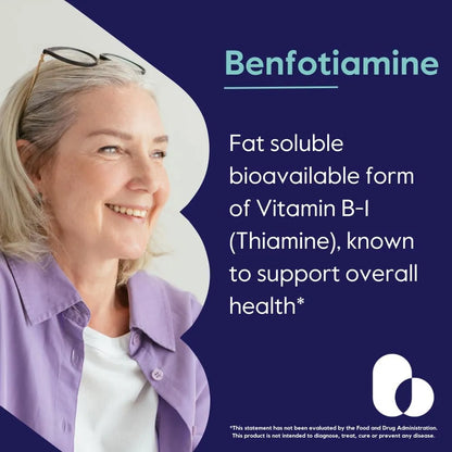 Benfotiamina 300 Mg 180 Cápsulas Veganas Sin Aditivos Dañinos BestVite