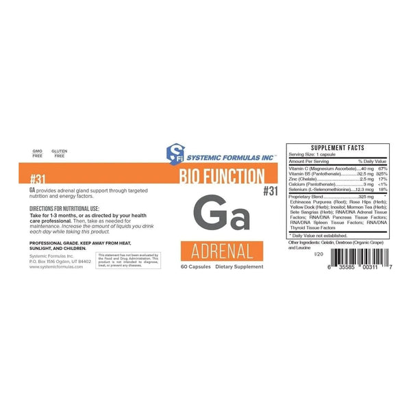 Fórmula Suprarrenal Energía Vitalidad Apoyo Inmunológico 60 Cápsulas