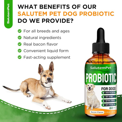 Probióticos Líquidos Para Perros Con Prebióticos Y Enzimas Digestivas 2 Onzas