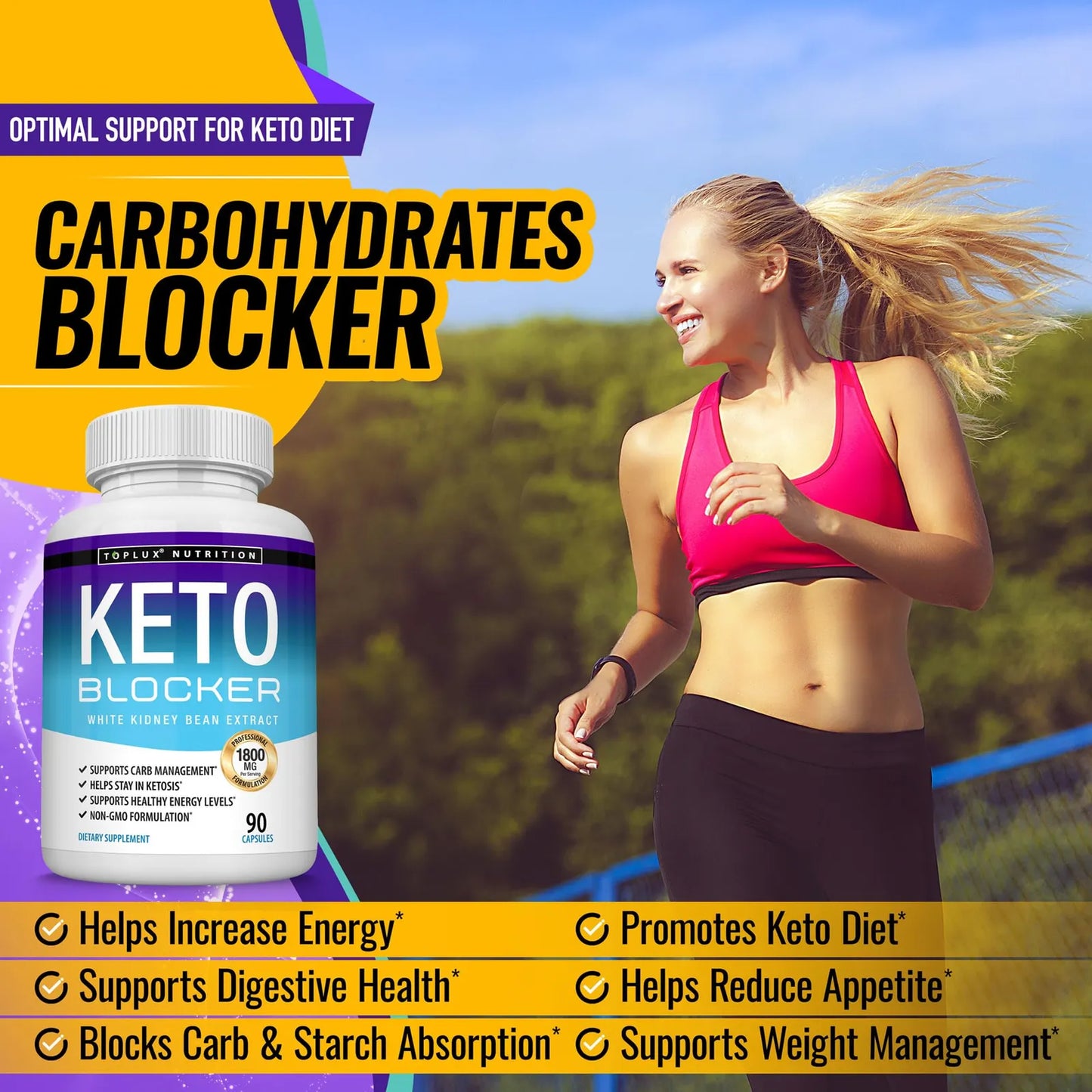 Keto Blocker Pills Extracto De Frijol Blanco 1800 Mg 90 Capsulas Suplemento Dieta Cetogenica