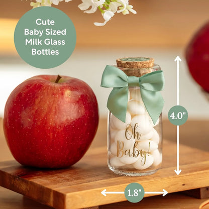 Botellas De Vidrio Para Baby Shower Pack De 24 Con Cintas Y Calcomanías Vintage