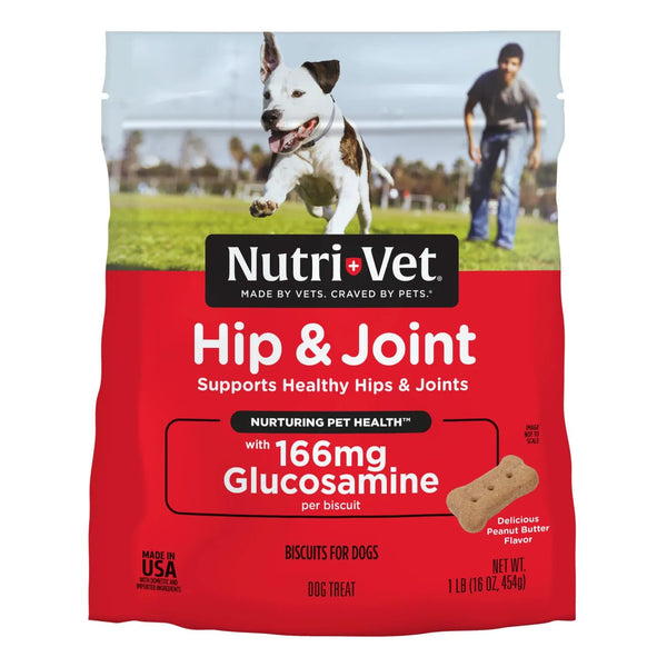 Galletas De Glucosamina Para Perros Pequeñas 166 Mg NutriVet Sabor Mantequilla De Maní
