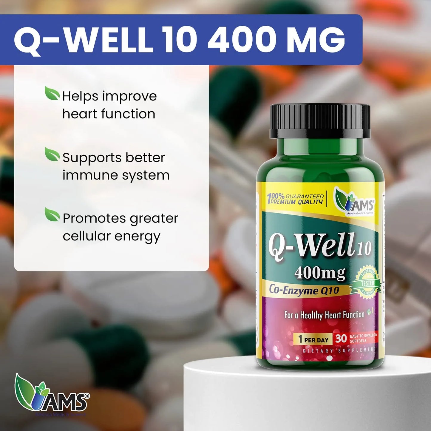 Capsulas Blandas Coq10 400 Mg Con Vitamina E Antioxidante Suplemento Cardiaco Y Energia