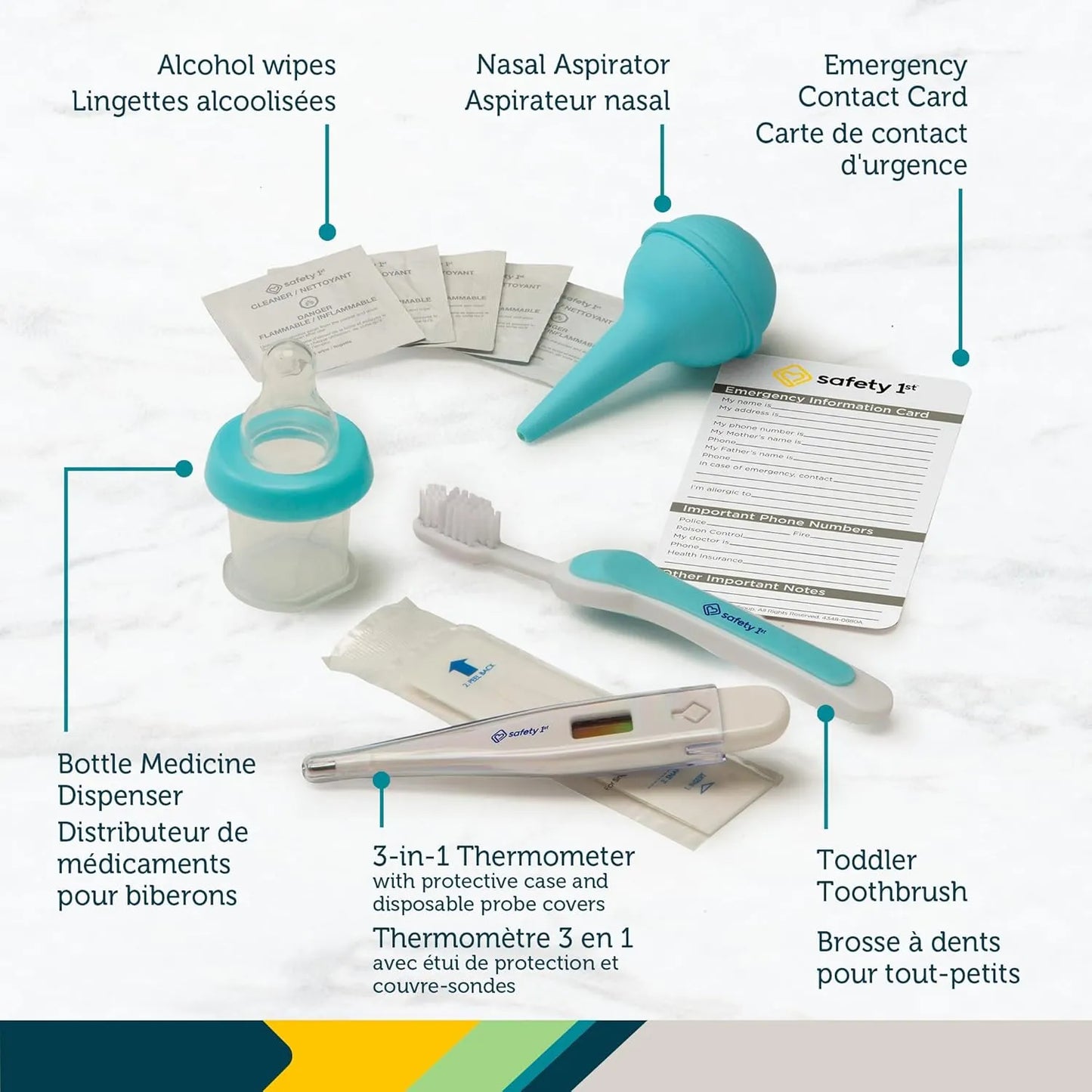 Kit De Cuidado De Bebé Deluxe 25 Piezas Azul Seguridad Y Comodidad