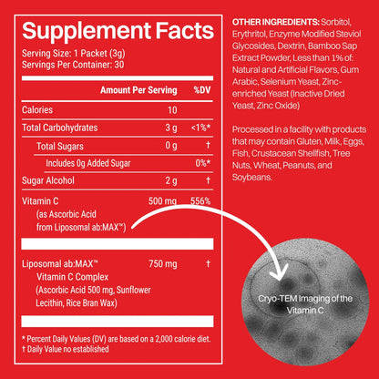 Polvo De Vitamina C Liposomal Saborizado 500 Mg Antioxidante Y Energia
