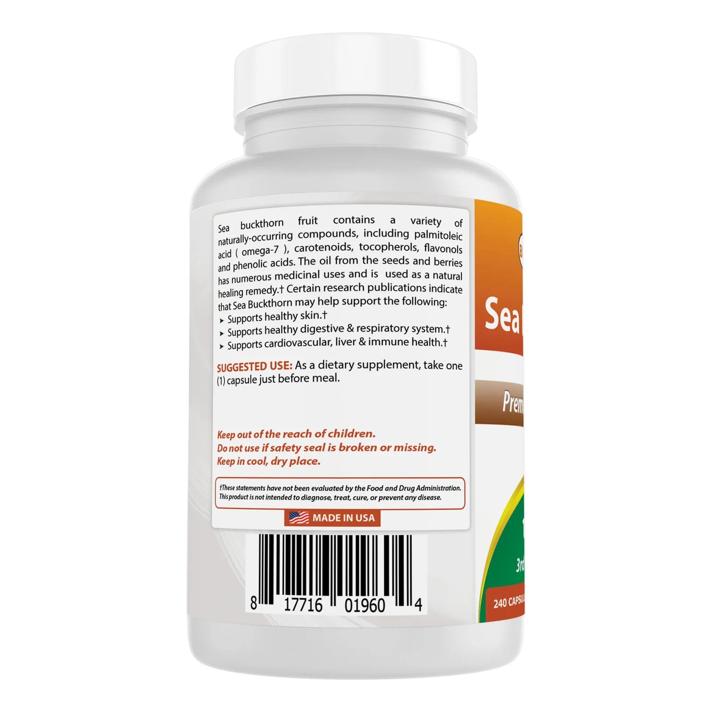 Extracto De Aceite De Espino Amarillo En Polvo 101 500 Mg 240 Cápsulas Sin Omg Sin Gluten
