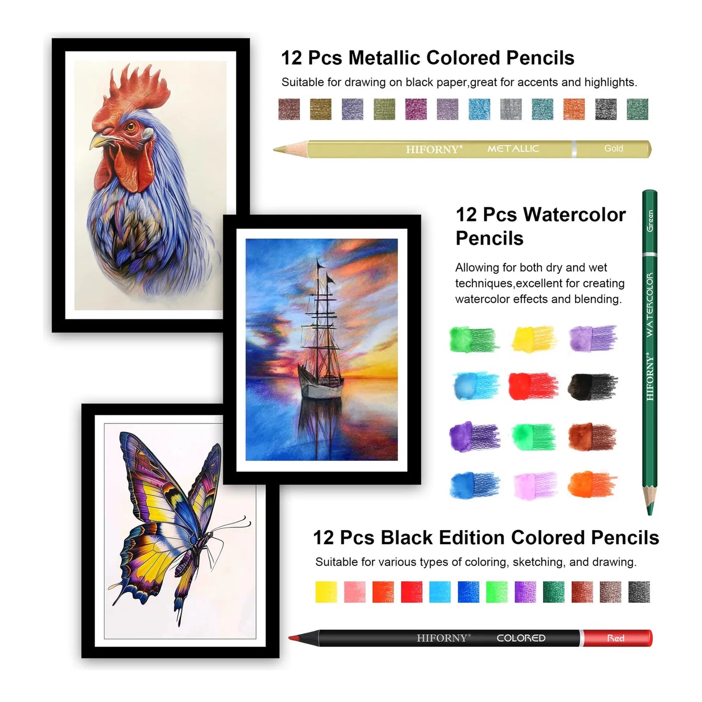 Kit Profesional 100 Piezas Dibujo Y Bocetos Con Lápices Grafito Carbón Y Acuarela