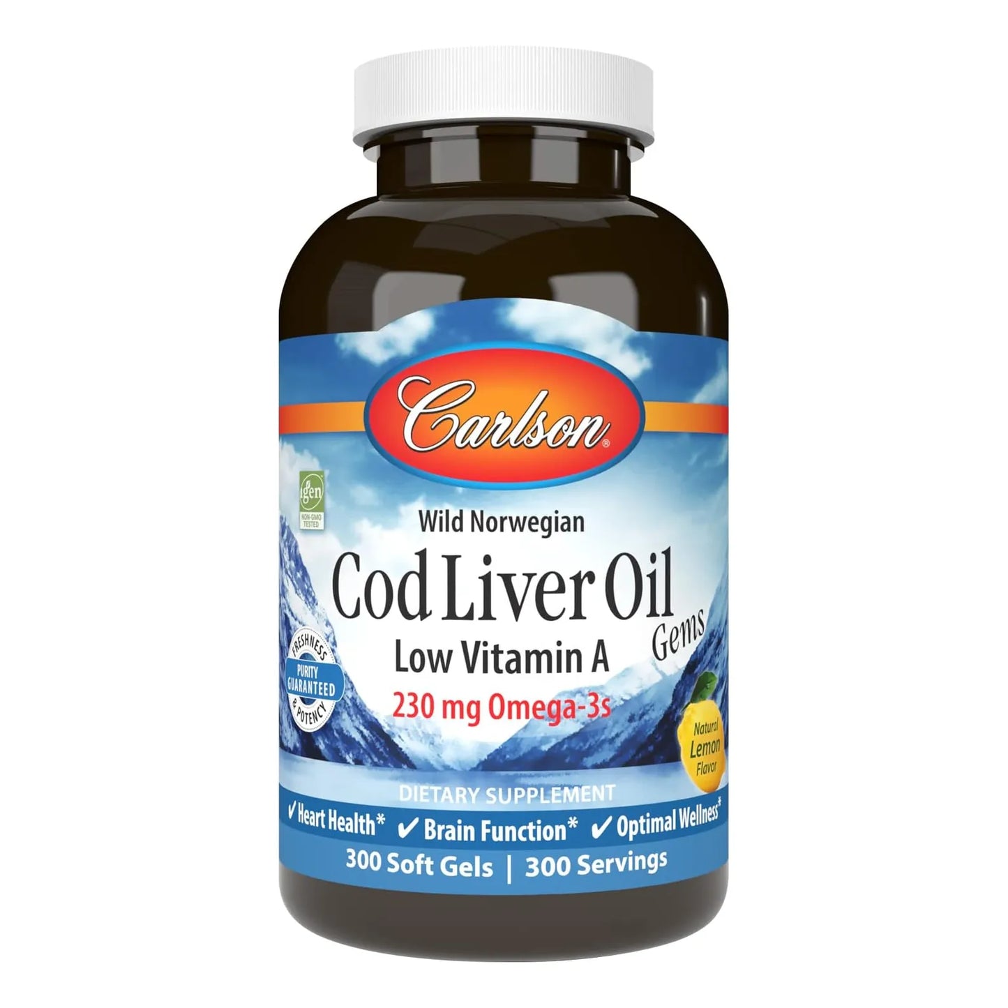 Aceite De Hígado De Bacalao Noruego 230 Mg Omega 3 Cápsulas Blandas Carlson